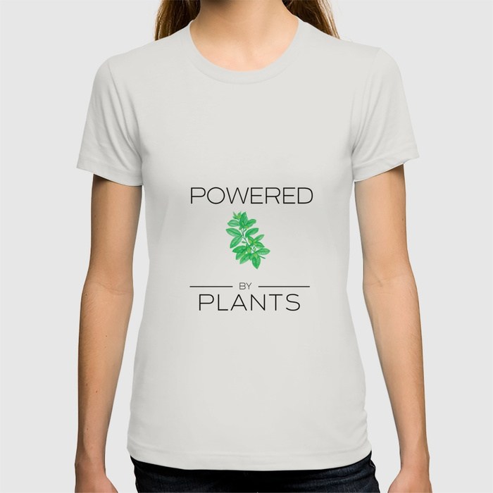 Light Gray Powered By Plants T-Shirt