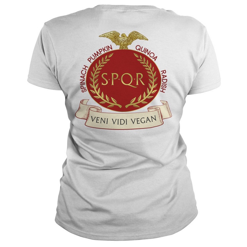 Veni Vidi Vegan SPQR TShirt back view