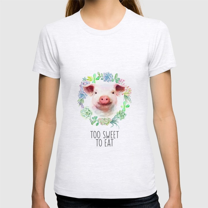 Too Sweet To Eat Watercolor T-Shirt for Vegans