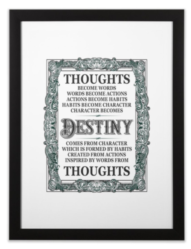 Your Thoughts Create Your Destiny - White - Framed Poster image